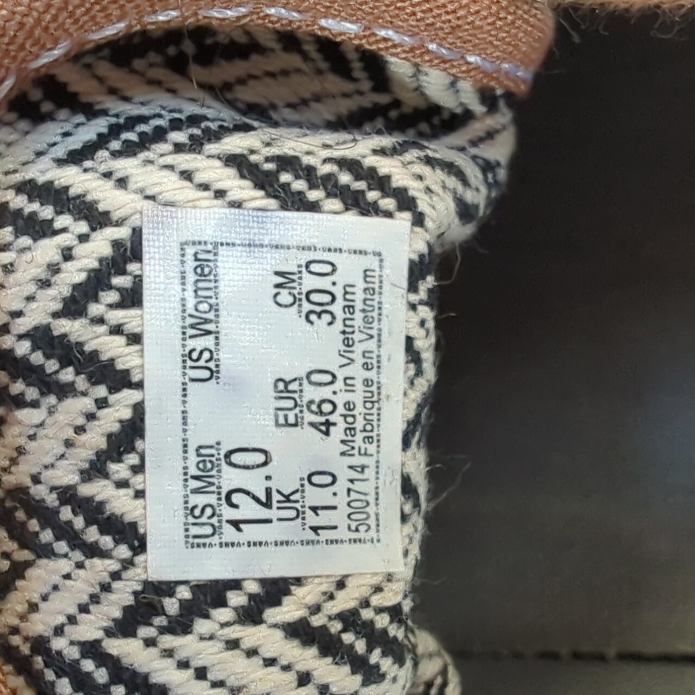 Vans, Era 59 Gray/Chevron Tie Sneakers. Size 12 - Picture 8 of 8
